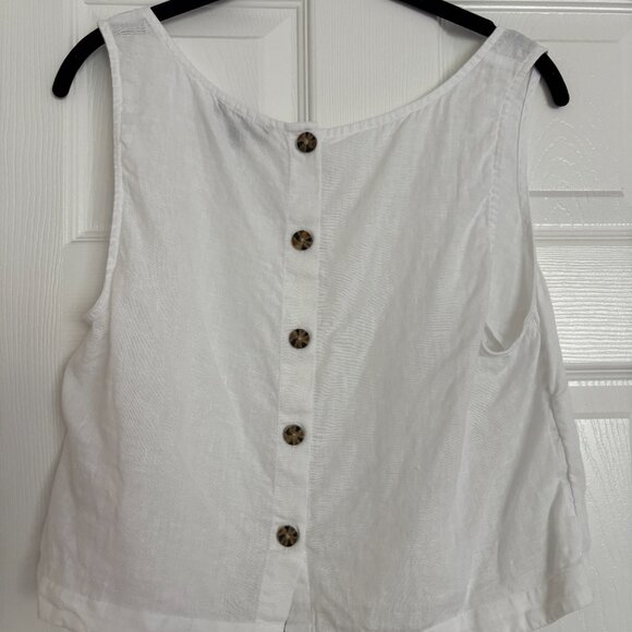 J. Crew Squareneck button-back top in linen - Picture 4 of 5